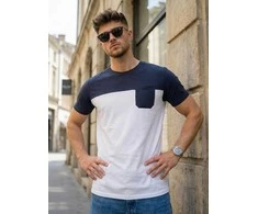 Vyriški balti/tamsiai mėlyni marškinėliai Billy