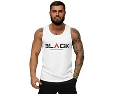 Vyriški baltos spalvos marškiniai be rankovių Black2
