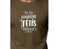 Vyriški chaki marškinėliai Geriausias tėtis (baltas)