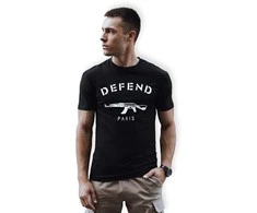 Vyriški juodi marškinėliai Defend