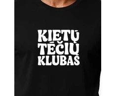 Vyriški juodi marškinėliai Kietas tėtis (baltas)