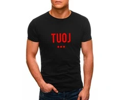 Vyriški juodi marškinėliai TUOJ (raudonas)