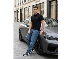 Vyriški juodi polo marškinėliai Adison