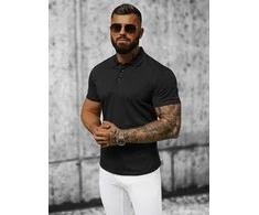 Vyriški juodi polo marškinėliai Casual