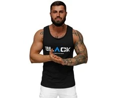 Vyriški juodos spalvos marškiniai be rankovių Black2