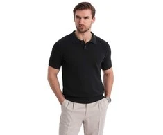 Vyriški juodos spalvos polo marškinėliai Swing