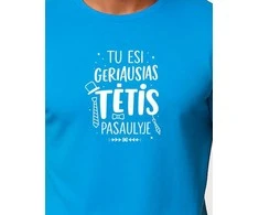 Vyriški mėlyni marškinėliai Geriausias tėtis (baltas)