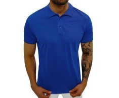 Vyriški mėlyni polo marškinėliai Casual