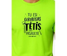 Vyriški neoniniai žali marškinėliai Geriausias tėtis (juodas)