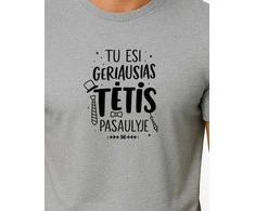 Vyriški pilki marškinėliai Geriausias tėtis (juodas)