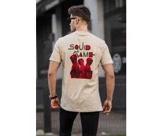Vyriški rusvos spalvos marškinėliai Squid Game