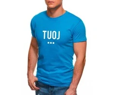 Vyriški šviesiai mėlyni marškinėliai TUOJ (baltas)