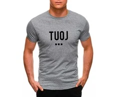 Vyriški šviesiai pilki marškinėliai TUOJ (juodas)
