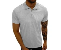Vyriški šviesiai pilki polo marškinėliai Casual