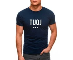 Vyriški tamsiai mėlyni marškinėliai TUOJ (baltas)