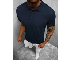 Vyriški tamsiai mėlyni polo marškinėliai Casual