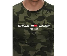 Vyriški tamsiai žali kamufliažiniai marškinėliai Cadet