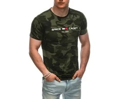 Vyriški tamsiai žali kamufliažiniai marškinėliai Cadet