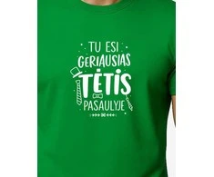 Vyriški žali marškinėliai Geriausias tėtis (baltas)