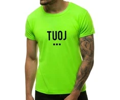 Vyriški žali neoniniai marškinėliai TUOJ (juodas)