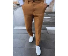 Vyriškos rudos spalvos chino kelnės Chi