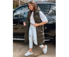 Žalia moteriška liemenė su gobtuvu Luves