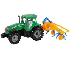 Traktorius su grėbliu Lean Toys, žalias