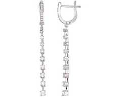 Auksiniai auskarai ant cilindrinės spynos - 3.45 g. - 47 mm. - Briliantai (0,524Ct)