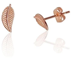 Auksiniai auskarai vinukai, Raudonas Auksas, Be akmens - 0.43 g. - 8 mm.