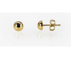 Auksiniai auskarai vinukai, Geltonas Auksas, Be akmens - 4 mm. - 0.24 g.