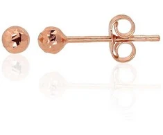 Auksiniai auskarai vinukai, Raudonas Auksas, Be akmens - 3 mm. - 0.32 g.
