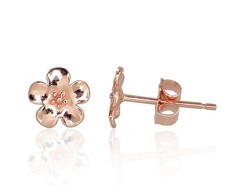 Auksiniai auskarai vinukai, Raudonas Auksas, Be akmens - 6 mm. - 0.42 g.