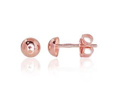 Auksiniai auskarai vinukai, Raudonas Auksas, Be akmens - 4 mm. - 0.23 g.