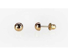Auksiniai auskarai vinukai, užsukami, Raudonas Auksas, Be akmens - 4 mm. - 0.23 g.