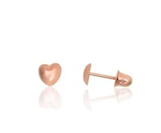 Auksiniai auskarai vinukai, užsukami, Raudonas Auksas, Be akmens - 5 mm. - 0.22 g.