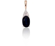 Auksinis pakabukas - 0.46 g. - 14.5 mm. - Briliantai (0,04Ct), Safyras (0,611Ct)