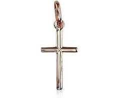 Auksinis pakabukas kryželis. Metalas: Raudonas Auksas. Praba: 585°. - 0.48 g. - 23 mm.