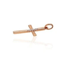 Auksinis pakabukas - 0.73 g. - 23 mm. - Briliantai (0,03Ct)