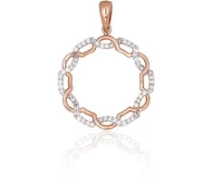 Auksinis pakabukas - 1.31 g. - 24 mm. - Briliantai (0,136Ct)