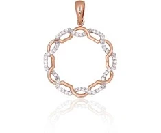 Auksinis pakabukas - 1.31 g. - 24 mm. - Briliantai (0,136Ct)