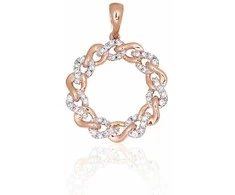 Auksinis pakabukas - 1.79 g. - 24 mm. - Briliantai (0,16Ct)