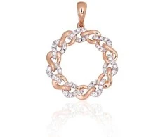 Auksinis pakabukas - 1.79 g. - 24 mm. - Briliantai (0,16Ct)