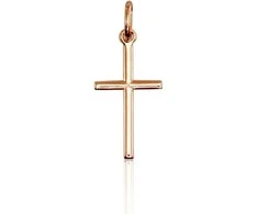 Auksinis pakabukas kryželis. Metalas: Raudonas Auksas. Praba: 585°. - 0.6 g. - 27 mm.