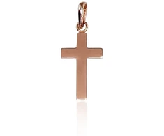 Auksinis pakabukas kryželis. Metalas: Raudonas Auksas. Praba: 585°. - 0.34 g. - 20 mm.