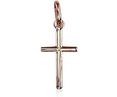 Auksinis pakabukas kryželis. Metalas: Raudonas Auksas. Praba: 585°. - 0.47 g. - 23 mm.