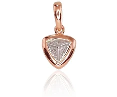 Auksinis pakabukas su brangakmeniais. Metalas: Raudonas/Baltas Auksas. Praba: 585°. Akmuo: Briliantai - 0.85 g. - 14 mm. - Briliantai (0,022Ct)