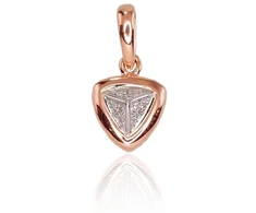 Auksinis pakabukas su brangakmeniais. Metalas: Raudonas/Baltas Auksas. Praba: 585°. Akmuo: Briliantai - 0.85 g. - 14 mm. - Briliantai (0,022Ct)