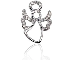 Auksinis pakabukas su brangakmeniais. Metalas: Baltas Auksas. Praba: 585°. Akmuo: Briliantai - 0.72 g. - 14 mm. - Briliantai (0,058Ct)