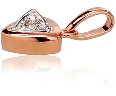 Auksinis pakabukas su brangakmeniais. Metalas: Raudonas/Baltas Auksas. Praba: 585°. Akmuo: Briliantai - 0.85 g. - 14 mm. - Briliantai (0,022Ct)