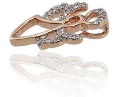 Auksinis pakabukas su brangakmeniais. Metalas: Raudonas Auksas. Praba: 585°. Akmuo: Briliantai - 0.78 g. - 14 mm. - Briliantai (0,062Ct)